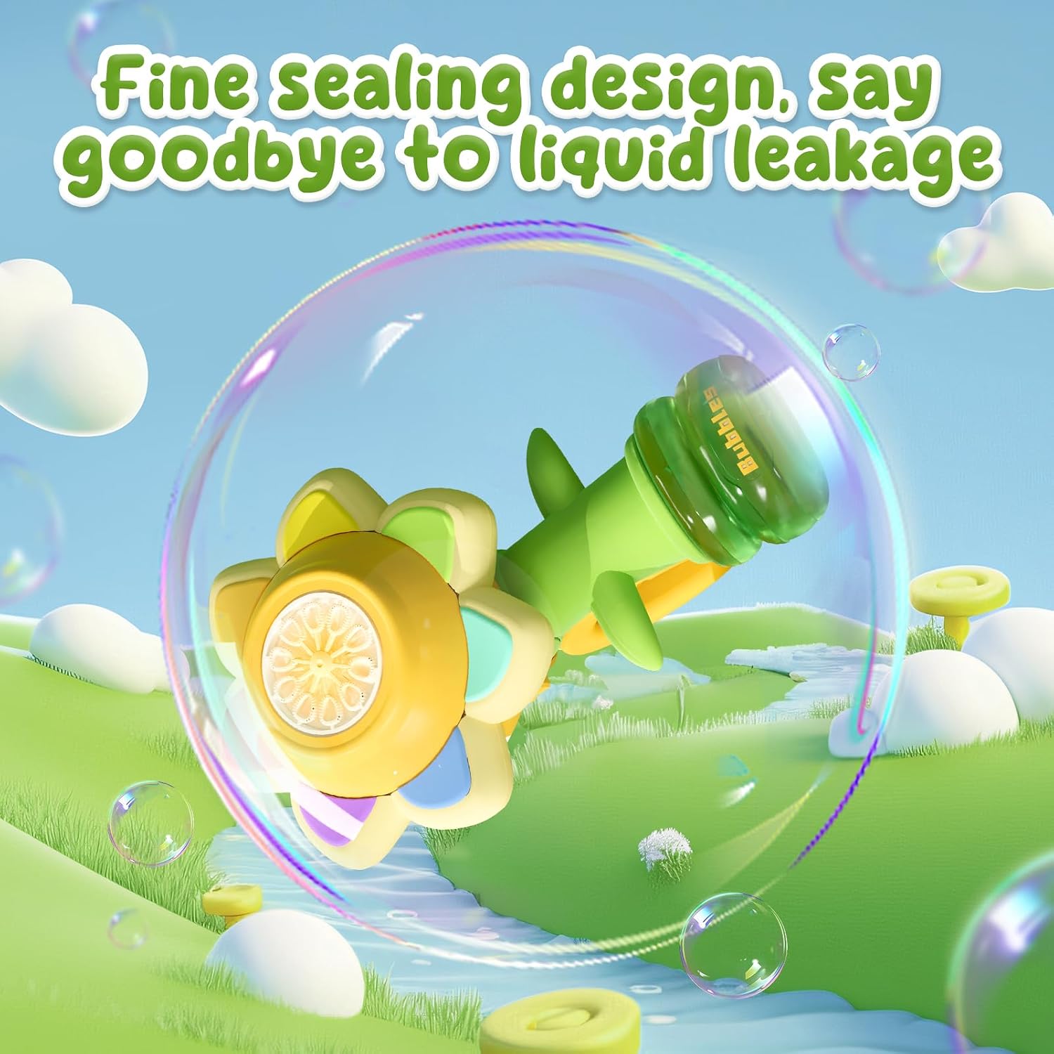 Sunflower Bubble Machine for Kids, 25,000+ Bubbles, 3 Modes, LED Bubble Maker Toy for Toddlers 3+
