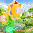 Sunflower Bubble Machine for Kids, 25,000+ Bubbles, 3 Modes, LED Bubble Maker Toy for Toddlers 3+